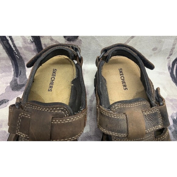 Skechers Men's Brown Leather Gladiator Fisherman Sandals 60395 Size 10 - Picture 8 of 13